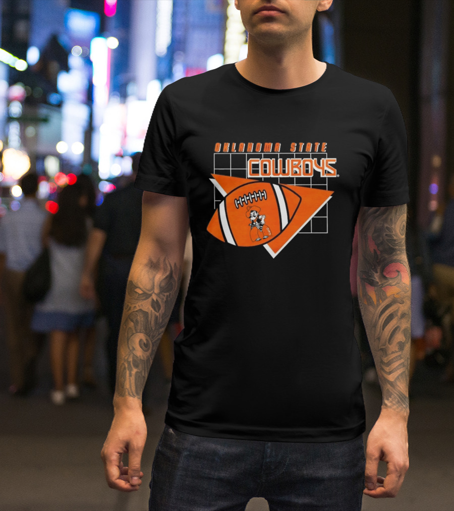 Oklahoma State Cowboys Football Team Emblem With Football T-Shirt