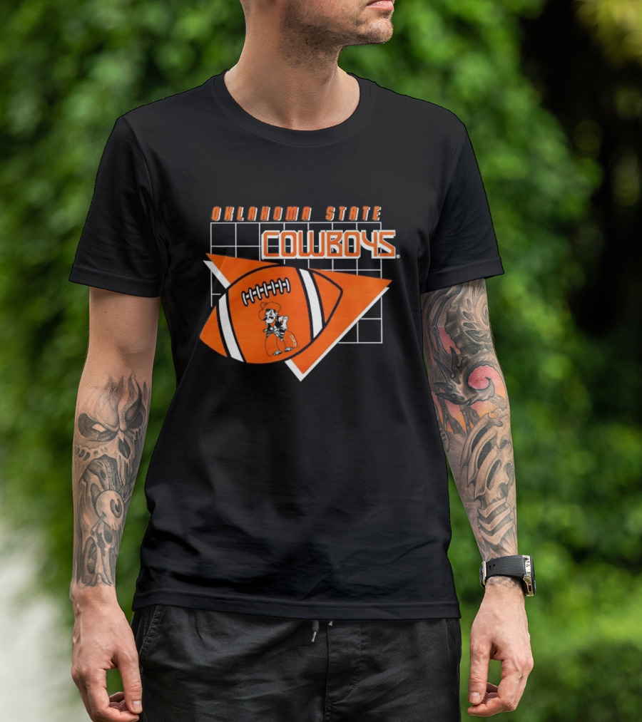 Oklahoma State Cowboys Football Team Emblem With Football T-Shirt