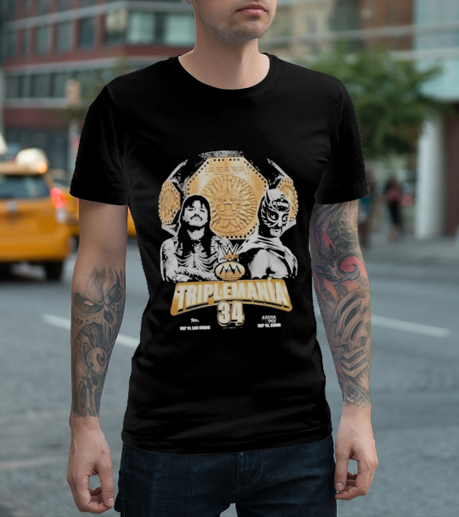 Triplemania 34 Lucha Libre Worldwide Event 2023 Featuring Skeleton And Luchador Mask T-Shirt