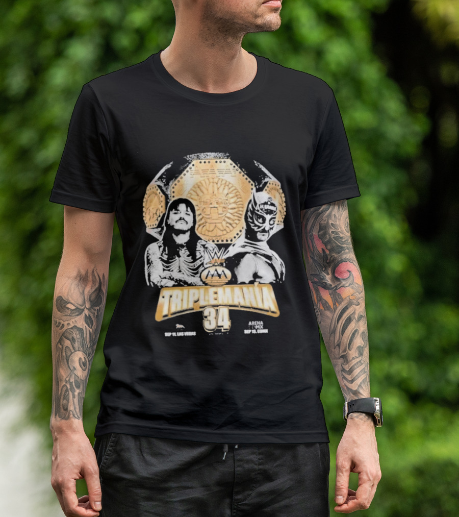Triplemania 34 Lucha Libre Worldwide Event 2023 Featuring Skeleton And Luchador Mask T-Shirt