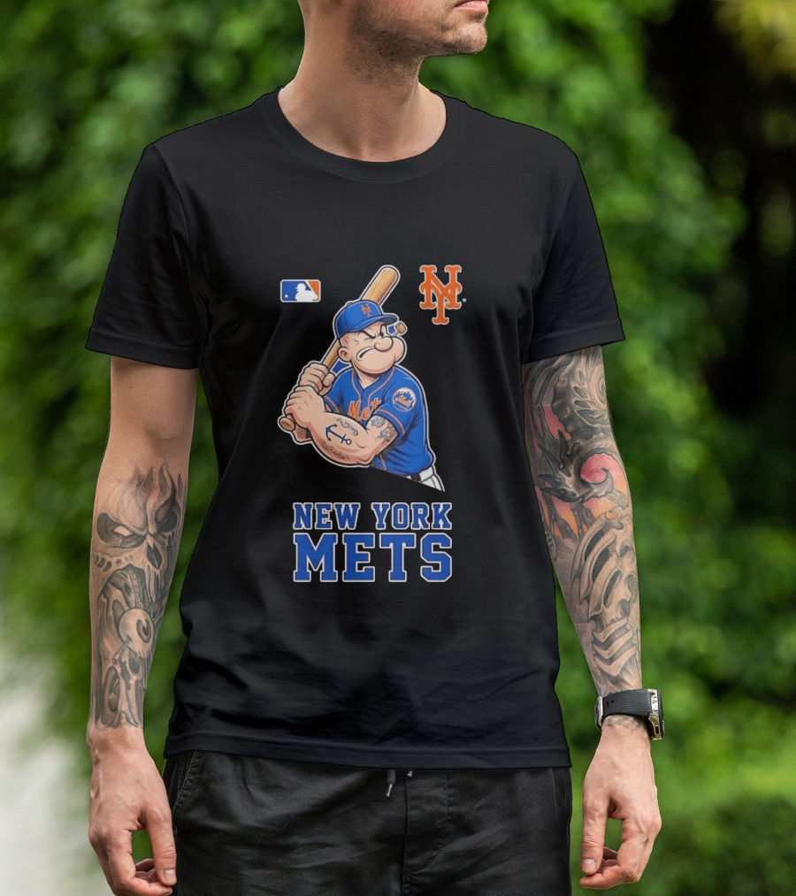 Popeye New York Mets MLB Baseball Battling Mets T-Shirt