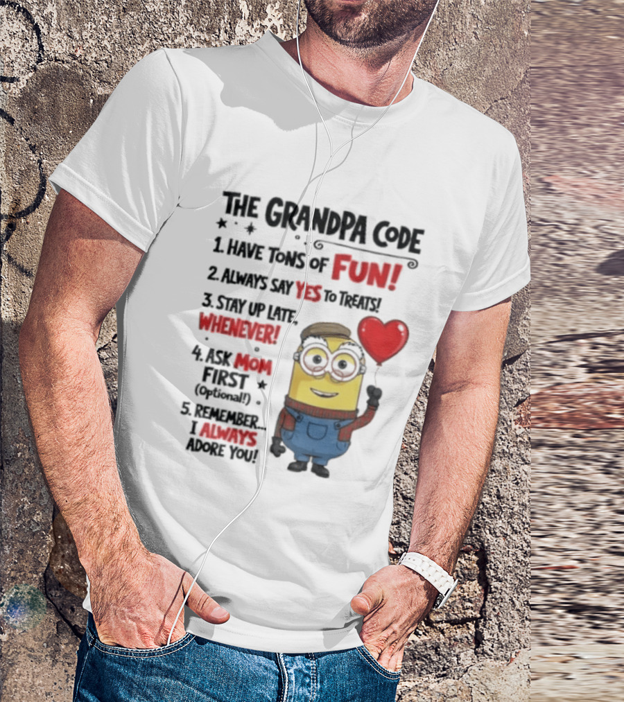 The Grandpa Code Minion Fun Rules Grandfather T-Shirt
