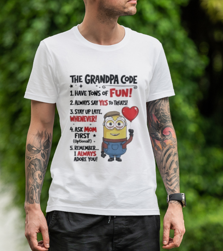 The Grandpa Code Minion Fun Rules Grandfather T-Shirt