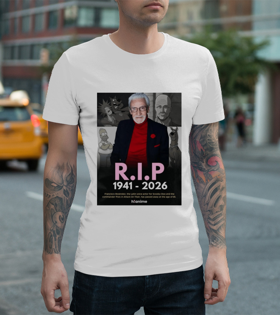 RIP Francisco Reséndez 1941 2026 Scooby Doo Attack On Titan Voice Actor Memorial T-Shirt