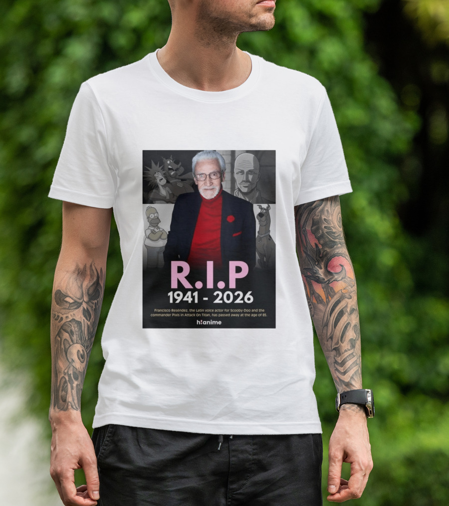 RIP Francisco Reséndez 1941 2026 Scooby Doo Attack On Titan Voice Actor Memorial T-Shirt