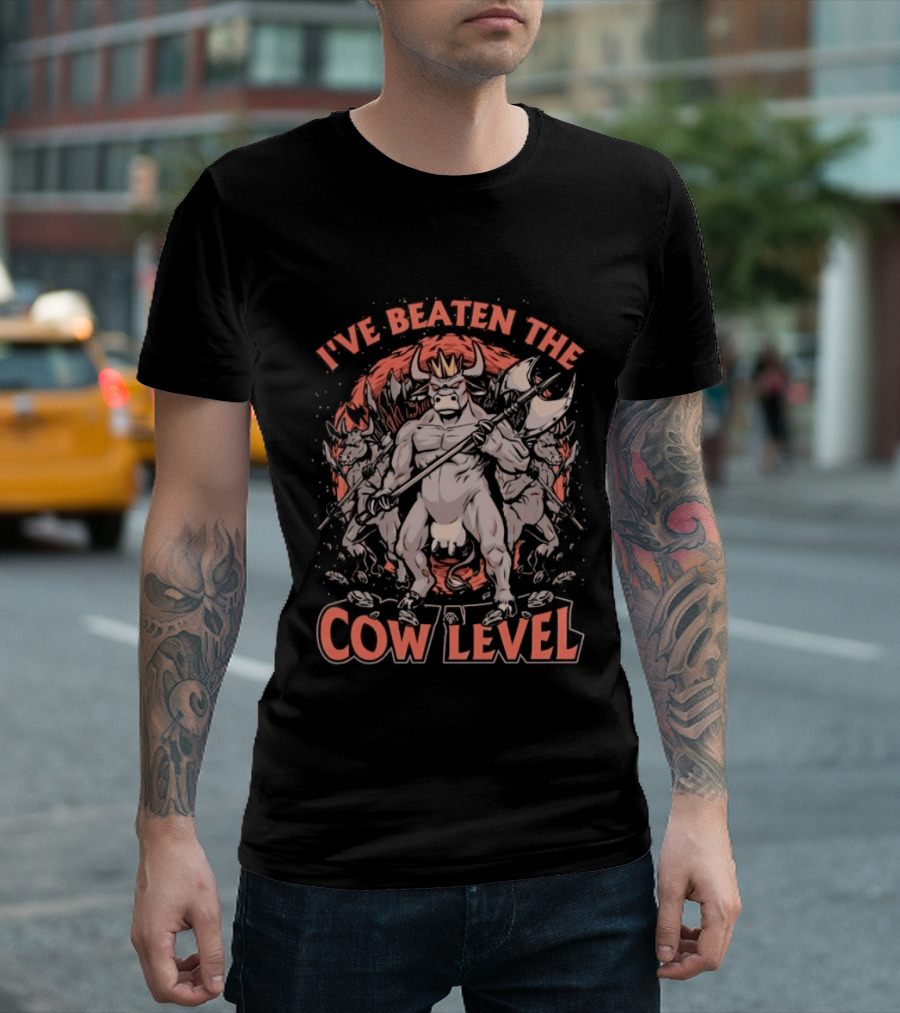 I've Beaten The Cow Level Diablo Gaming Minotaur Axe Battle T-Shirt