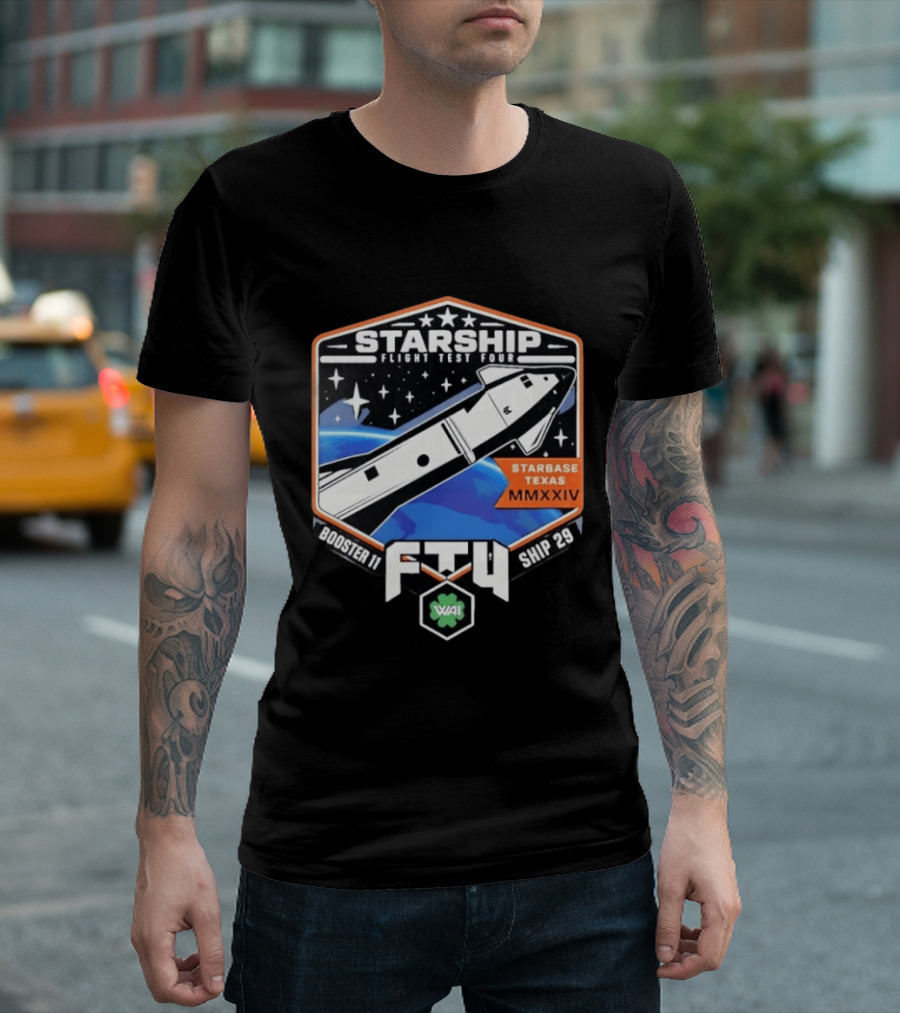 Starship Flight Test Four Starbase Texas MMXXIV Booster 11 Ship 29 F4T WAI T-Shirt