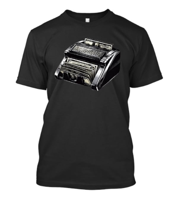 BRANDNAME Money Counter Hundred Dollar Bill Cash Stack Wealth Success T-Shirt