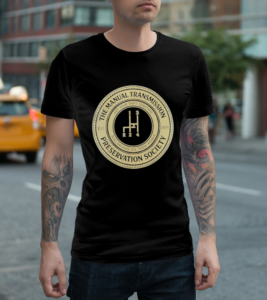The Manual Transmission Est 1904 Preservation Society Vintage Gear Shift T-Shirt