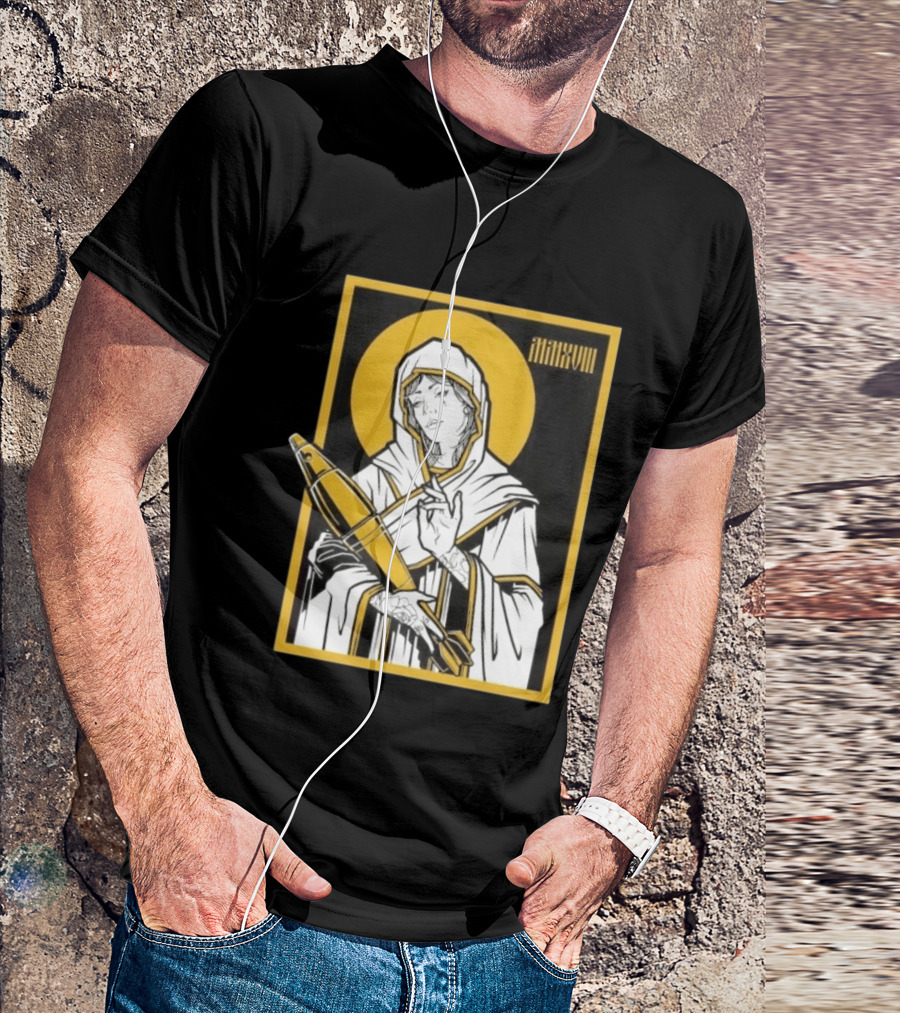 Mortar Mary MMXVIII Religious Iconography Halo And Missile T-Shirt