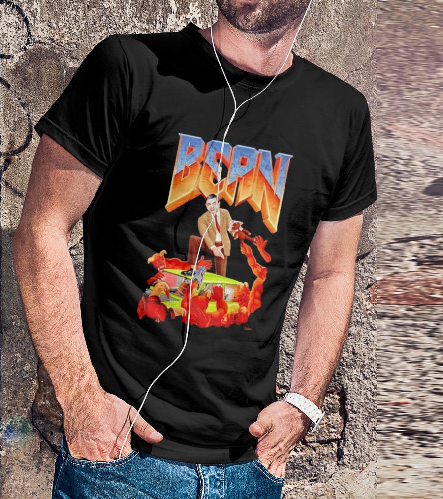 Mr Bean Doom Crossover With Rowan Atkinson Video Game T-Shirt