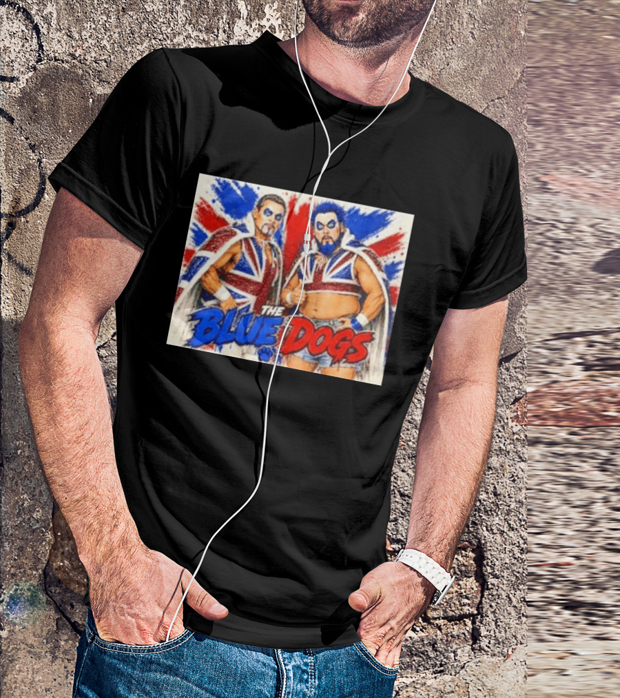 Dynamite Kid The Blue Dogs British Wrestling Union Jack Explosion T-Shirt