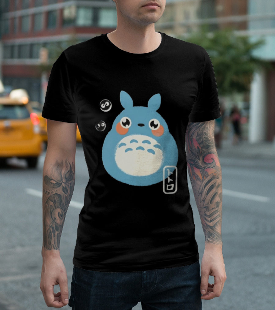 Totoro My Neighbor Totoro Blue Totoro With Soot Sprites T-Shirt