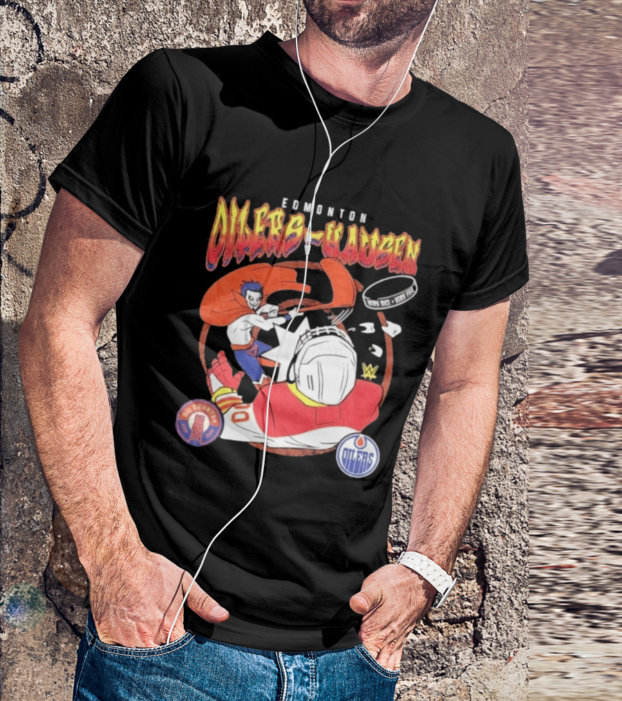 Edmonton Oilers Hausen Very Nice Very Evil WWE Summer Tour T-Shirt