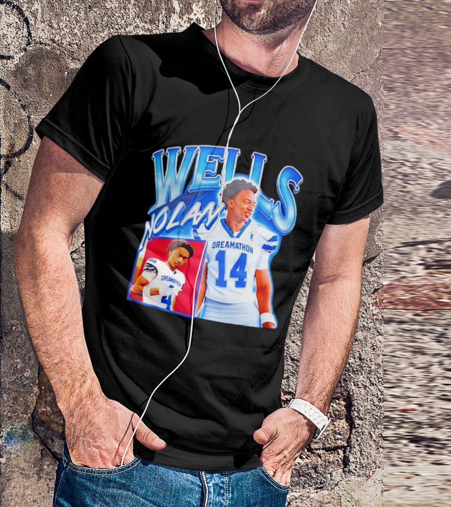 Nolan Wells Dreamathon 14 Blue Football Athletic T-Shirt