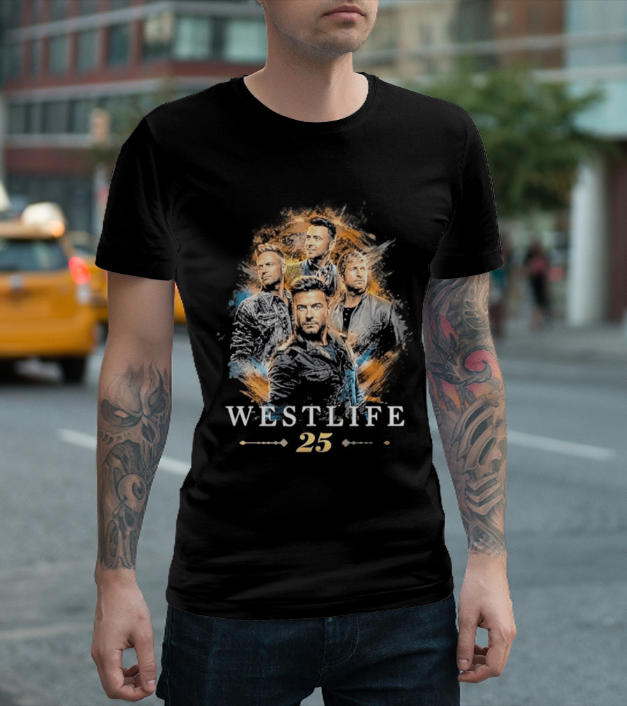 Westlife 25th Anniversary Tour 2026 Band Member Collage T-Shirt