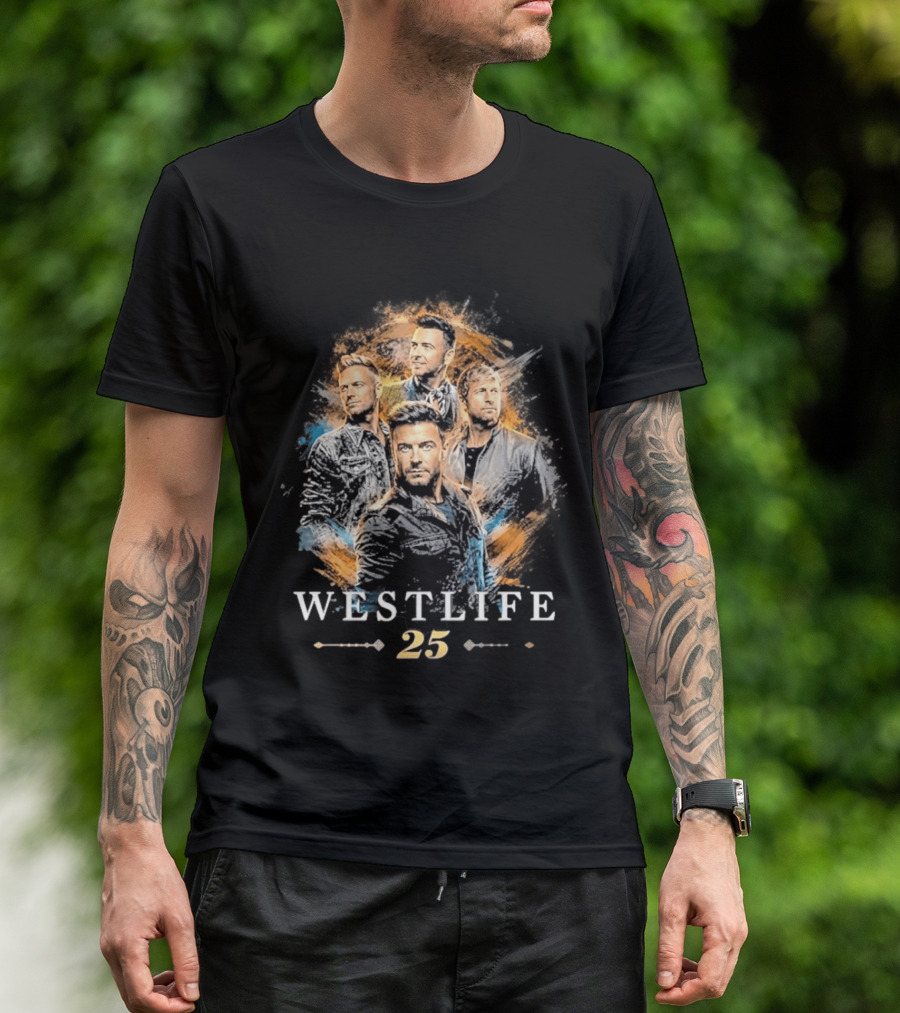 Westlife 25th Anniversary Tour 2026 Band Member Collage T-Shirt
