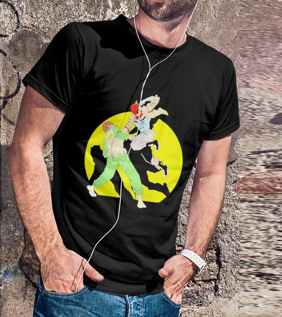 Red Hood Versus Ice Soldier Combat Action Scene T-Shirt