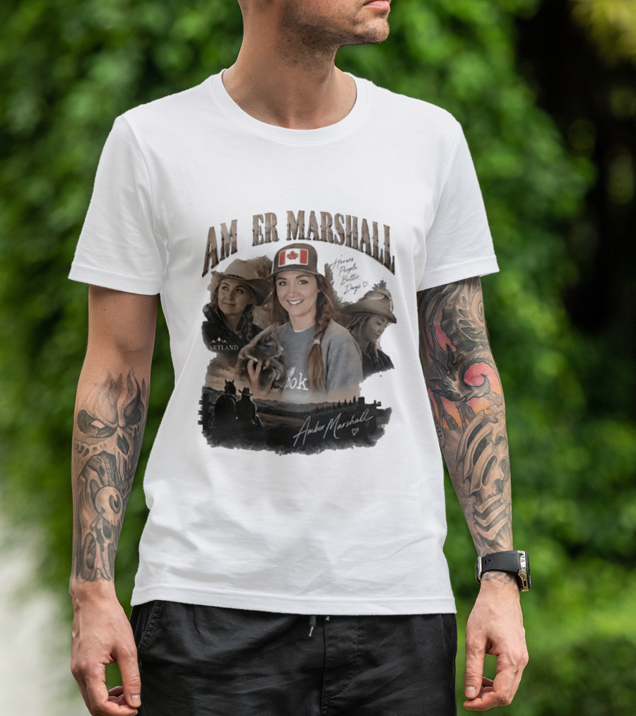 Amber Marshall Heartland Better Days Canadian Flag Retro Bootleg T-Shirt