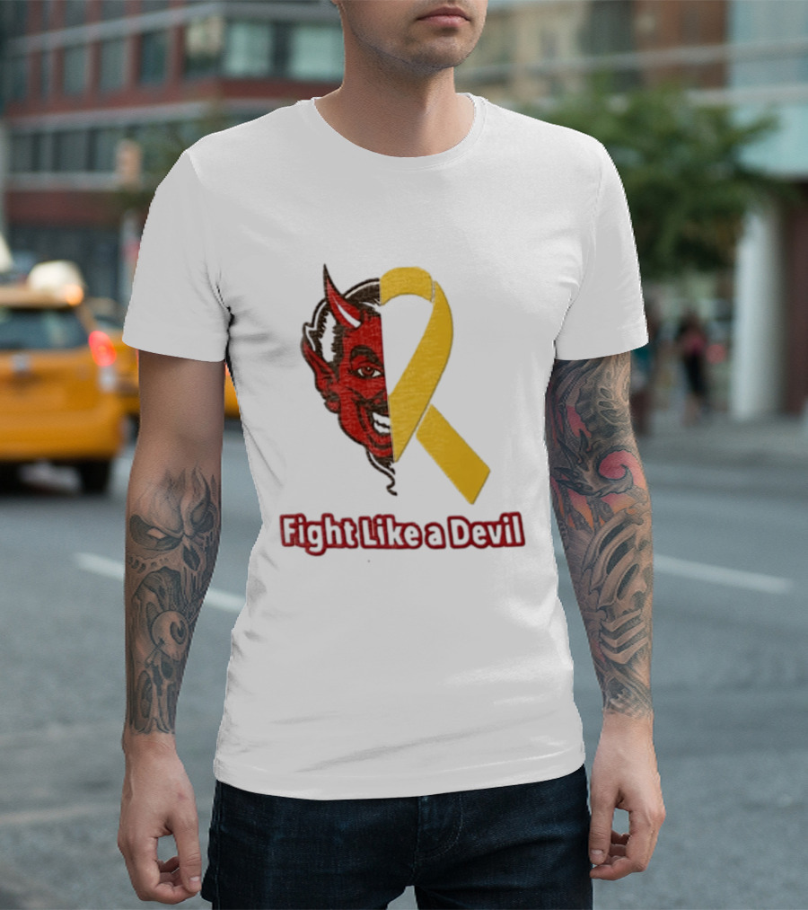 Fight Like A Devil EndChildhoodCancer Awareness Duke Blue Devils T-Shirt