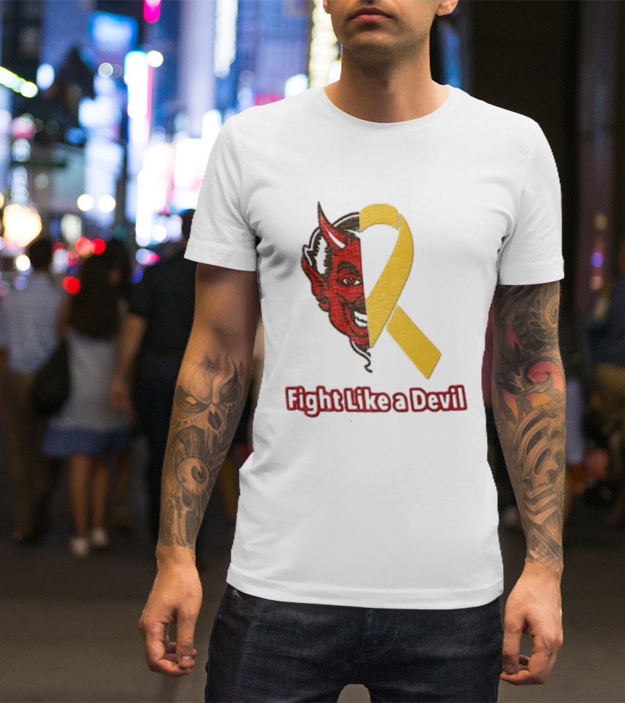 Fight Like A Devil EndChildhoodCancer Awareness Duke Blue Devils T-Shirt