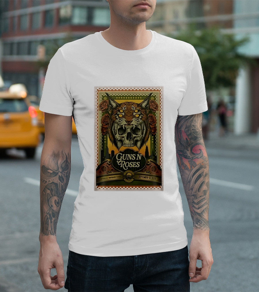 Guns N' Roses San Diego Snapdragon Stadium September 02 2026 Concert Skull And Jaguarr T-Shirt