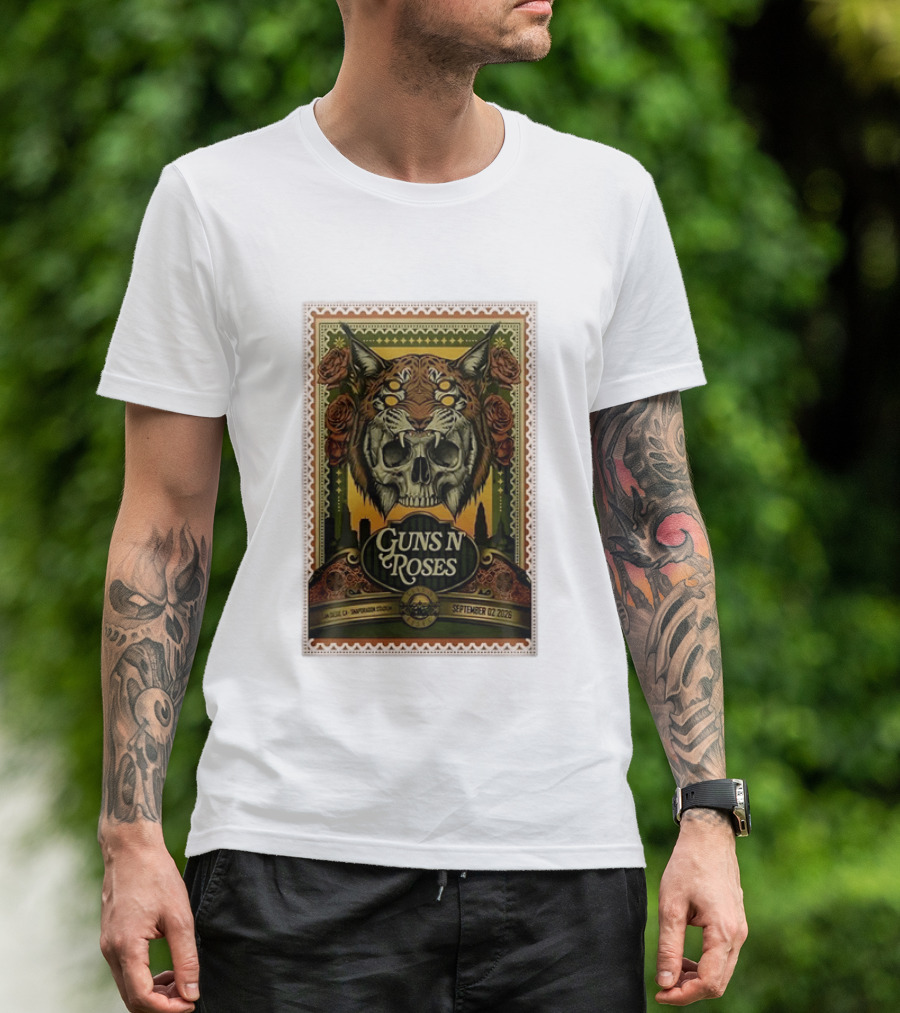 Guns N' Roses San Diego Snapdragon Stadium September 02 2026 Concert Skull And Jaguarr T-Shirt
