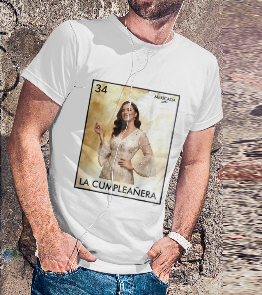 Mexicada 34 La Cumpleañera Loteria Card Woman White Dress T-Shirt