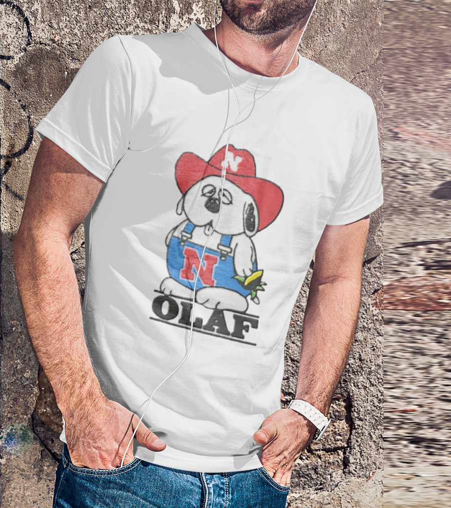 Olaf Nebraska Cornhuskers N Logo Cowboy Hat Cartoon T-Shirt