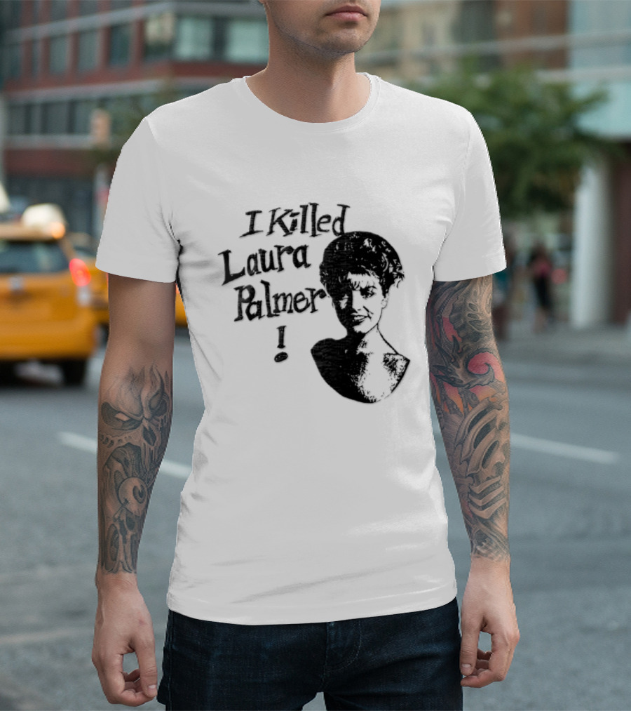 I Killed Laura Palmer Sheryl Lee High Contrast Bust Monochrome Stencil T-Shirt
