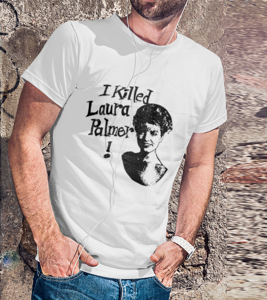 I Killed Laura Palmer Sheryl Lee High Contrast Bust Monochrome Stencil T-Shirt