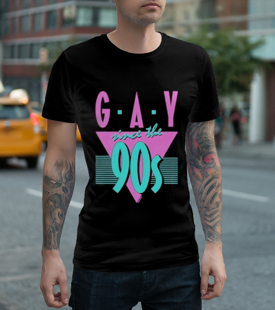 GAY Since The 90s Pink Triangle Retro Pride T-Shirt