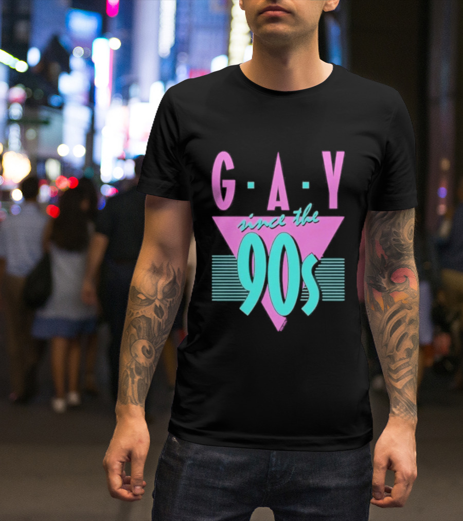 GAY Since The 90s Pink Triangle Retro Pride T-Shirt