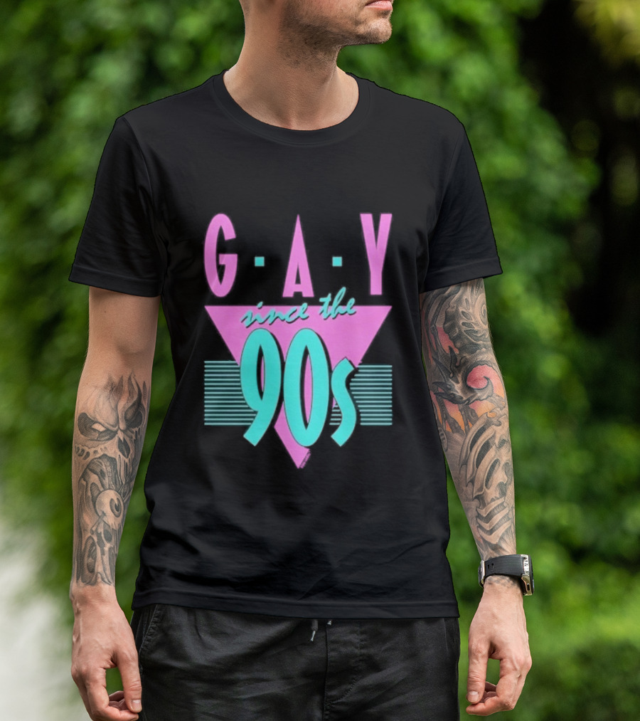 GAY Since The 90s Pink Triangle Retro Pride T-Shirt