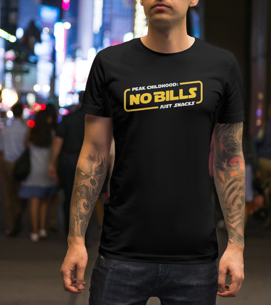 Peak Childhood No Bills Just Snacks Nostalgia T-Shirt