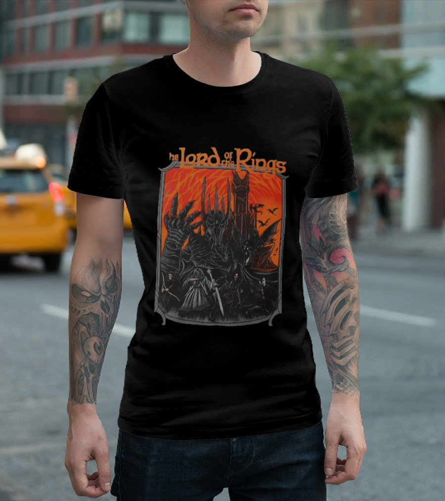 The Lord Of The Rings Sauron Aragorn Legolas Gandalf Gimli Fellowship Movie T-Shirt