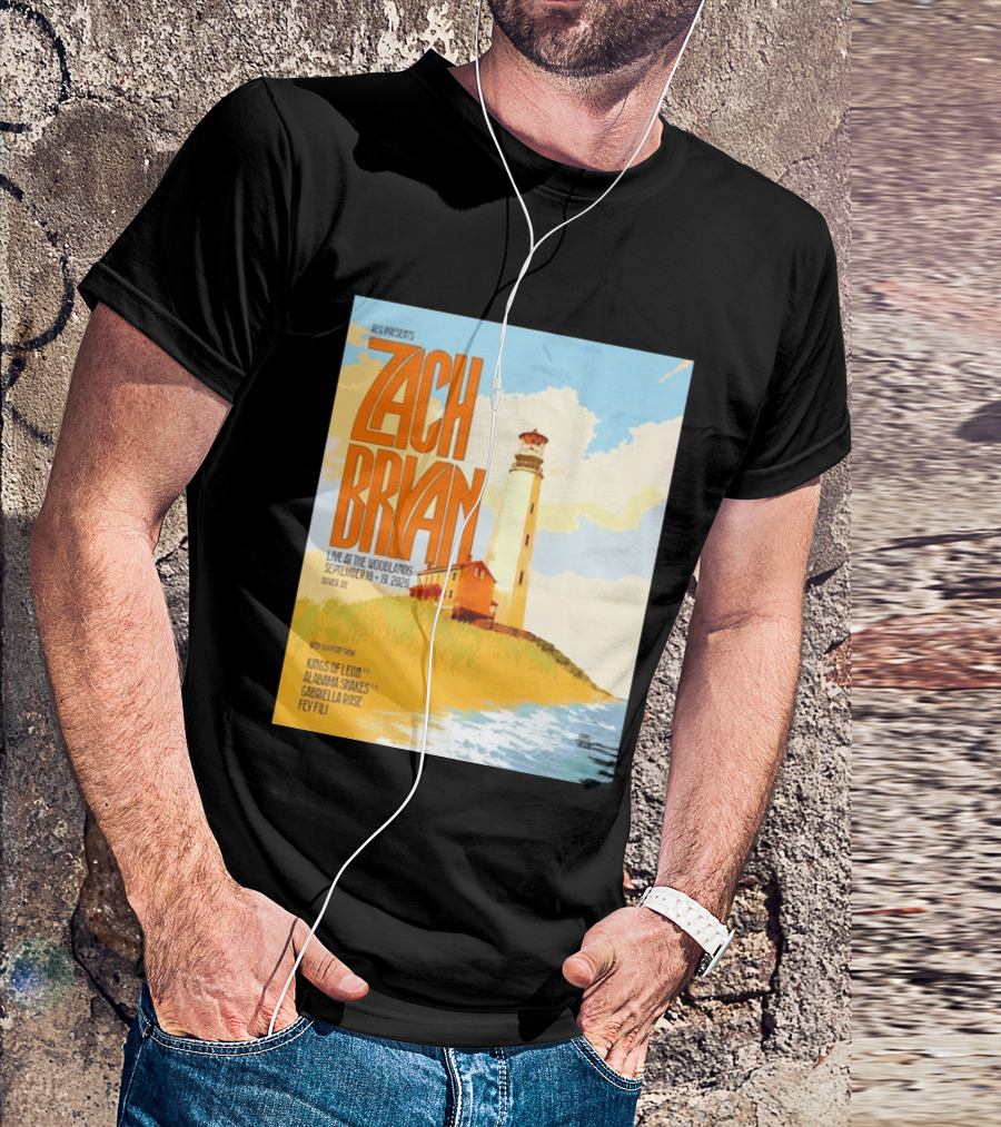 Zach Bryan Live At The Woodlands September 18 19 2026 Dover DE Kings Of Leon Alabama Shakes Gabriella Rose Feyi Fuli Concert T-Shirt