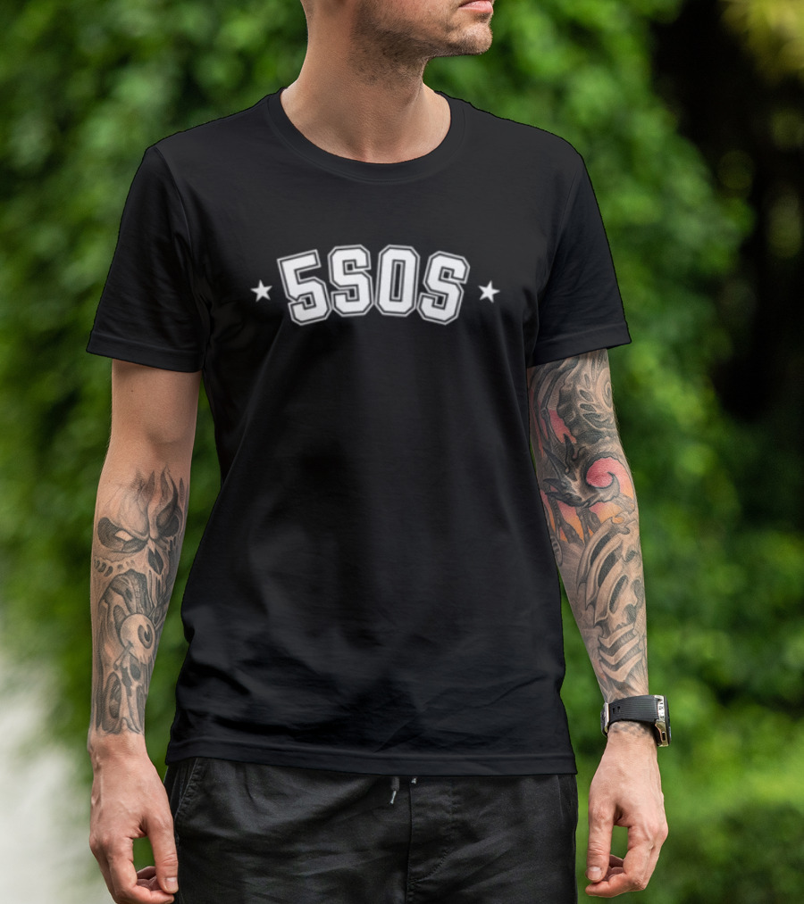 Summer Brothers Store 5SOS Band Featuring Bold Typography And Star Accents T-Shirt