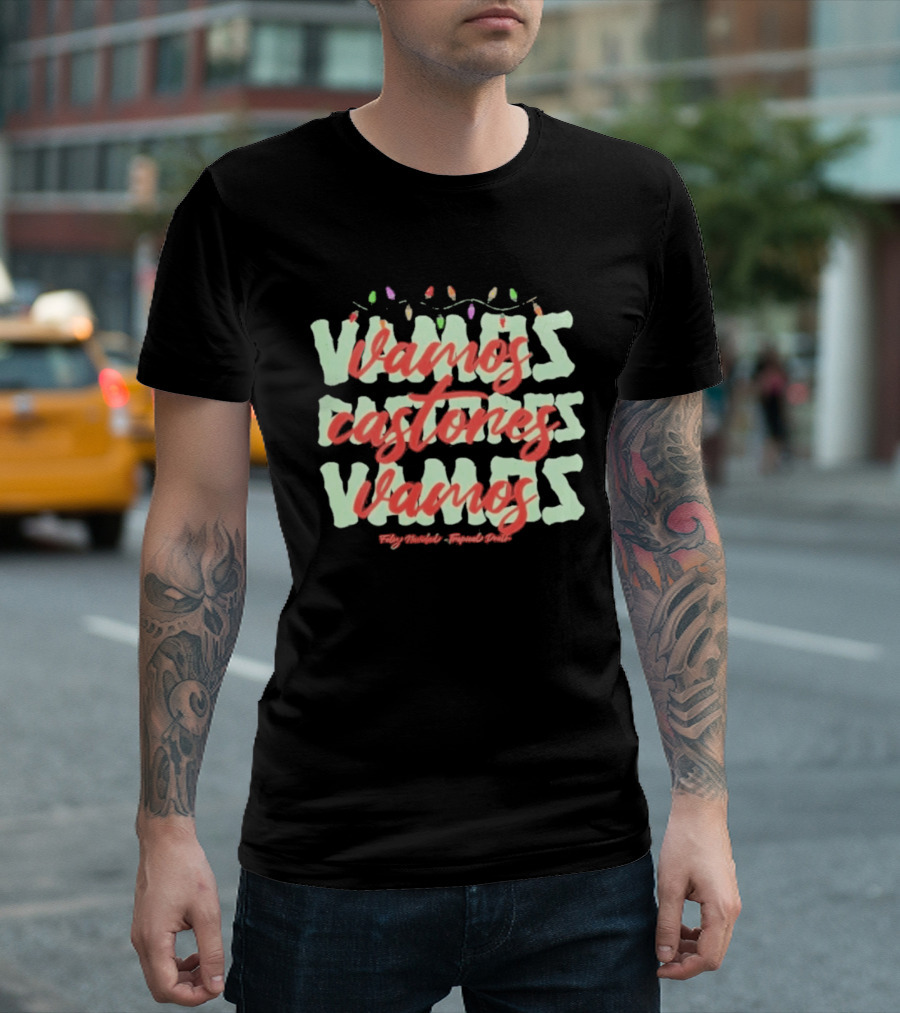 Vamos Castores Vamos Lightning Christmas Holiday Lights T-Shirt