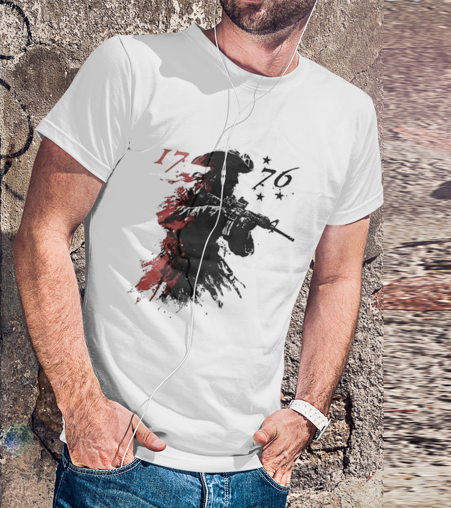 American Patriot With Rifle Patriotic1776 T-Shirt