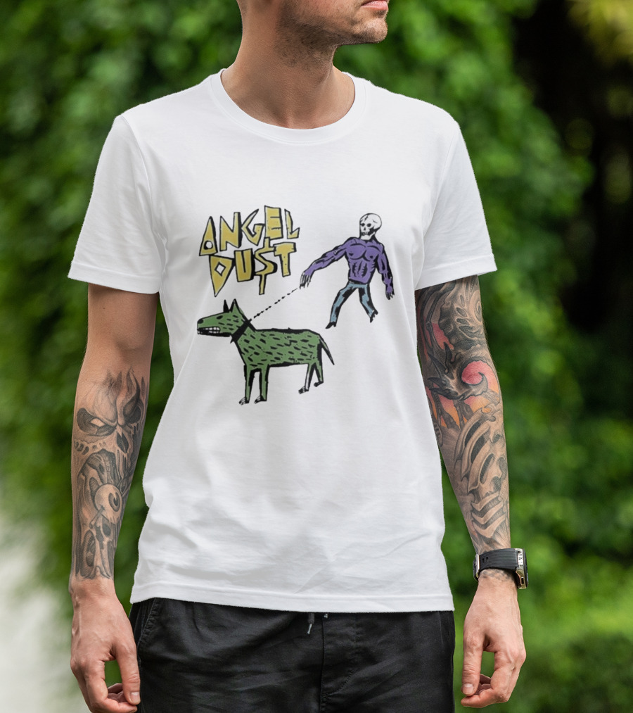 Angel Dust Skeleton Walking Dog T-Shirt