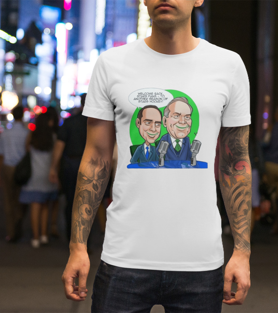 Dallas Stars Prime Time Welcome Back Fans Season Hockey Mic Duo T-Shirt