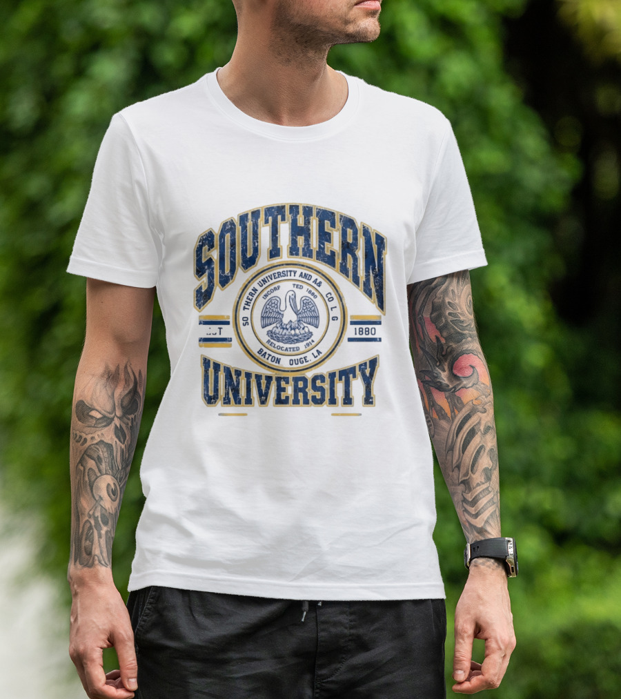 Distressed Southern University A&M Baton Rouge 1880 Pelican Seal T-Shirt