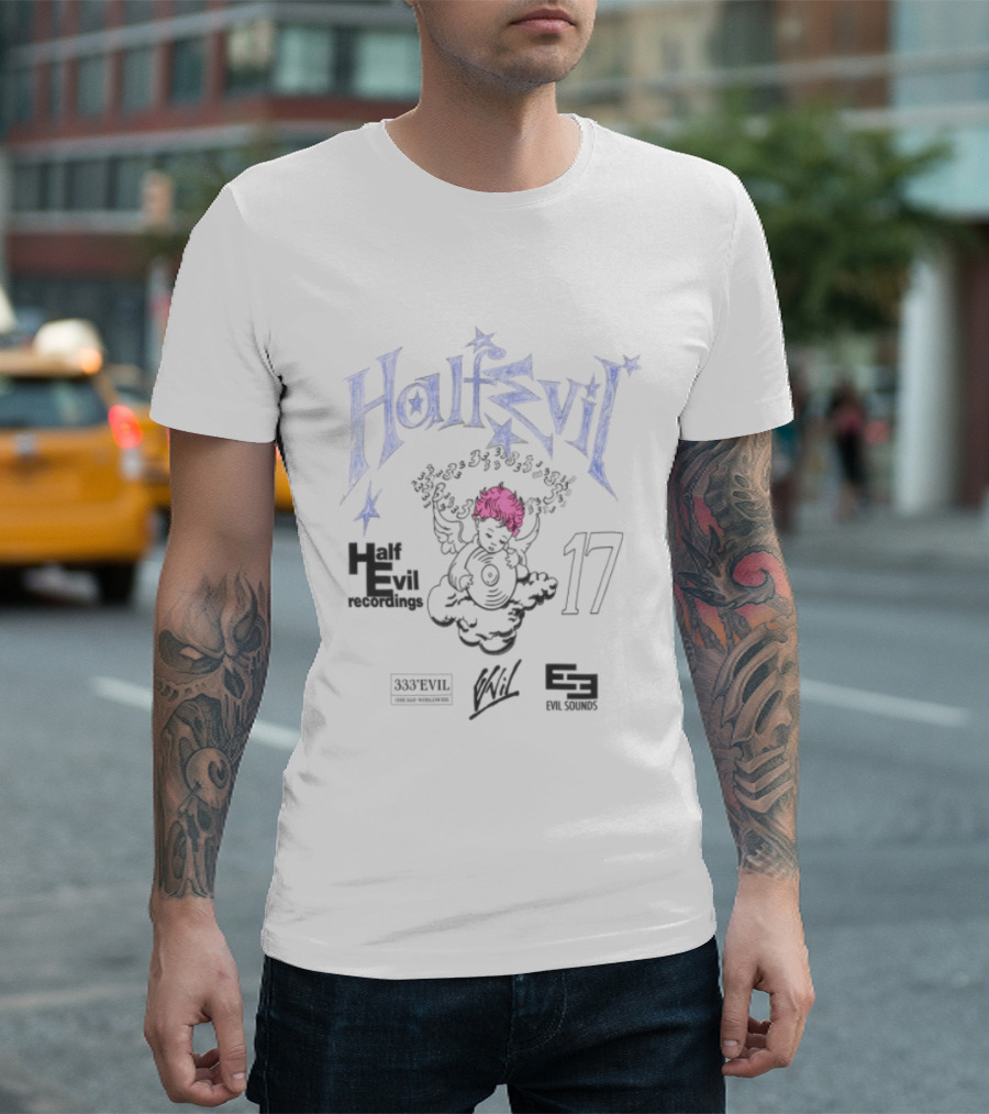 Half Evil Store H E Recordings 17 Angel 333 Club 365 Tapes 2023 T-Shirt