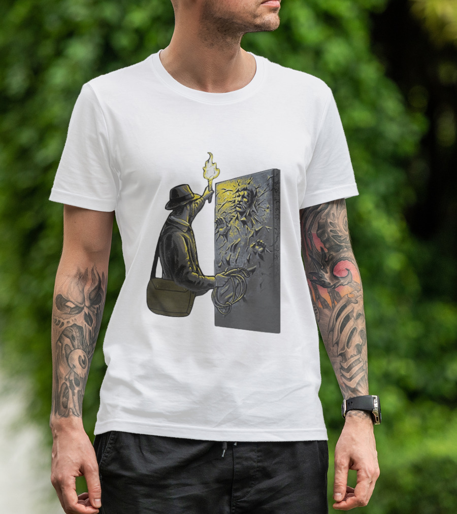 Indiana Jones Exploring Han Solo Frozen In Carbonite Mashup T-Shirt