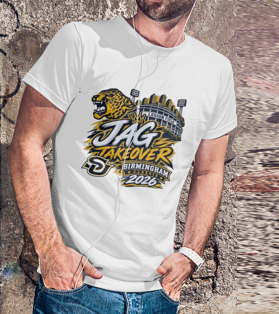 Legion Field Jag Takeover Birmingham Classic 2026 Stadium And Jaguar T-Shirt