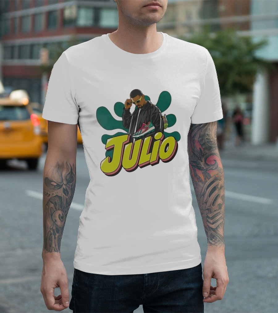 Julio Cool Streetwear Style With Trendy Sneakers T-Shirt