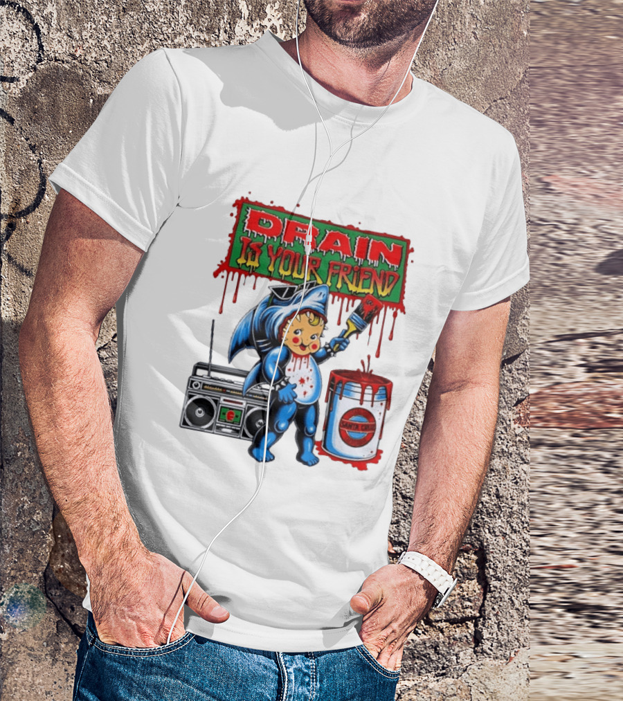 Santa Cruz Drain Is Your Friend Shark Baby Boombox T-Shirt