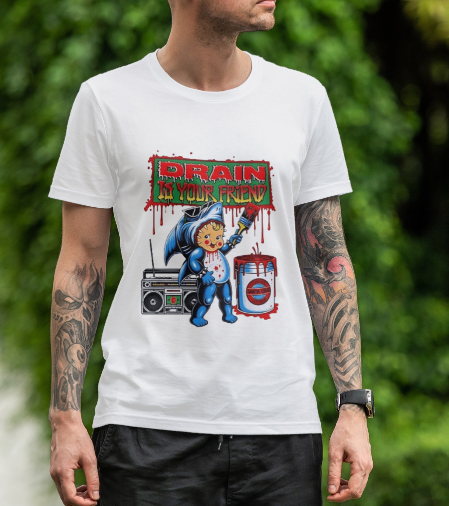 Santa Cruz Drain Is Your Friend Shark Baby Boombox T-Shirt