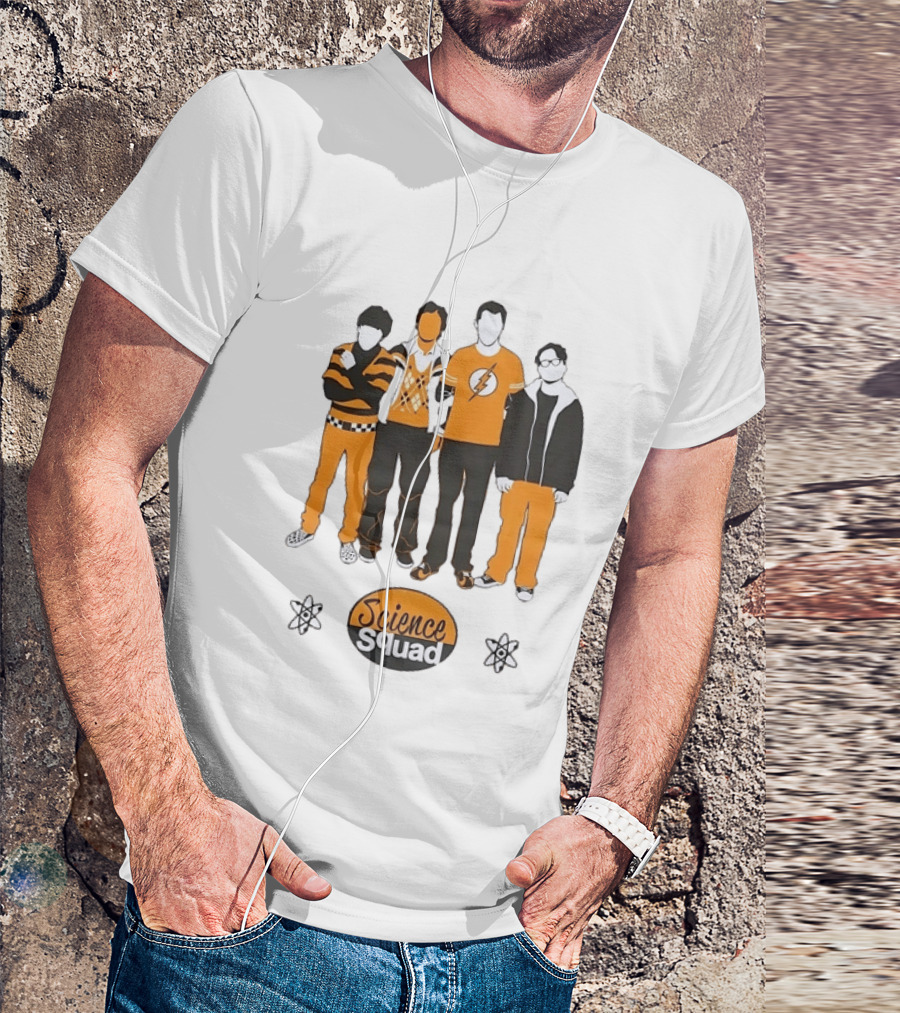 Science Squad The Big Bang Theory Cast Sheldon Cooper Lightning Bolt T-Shirt